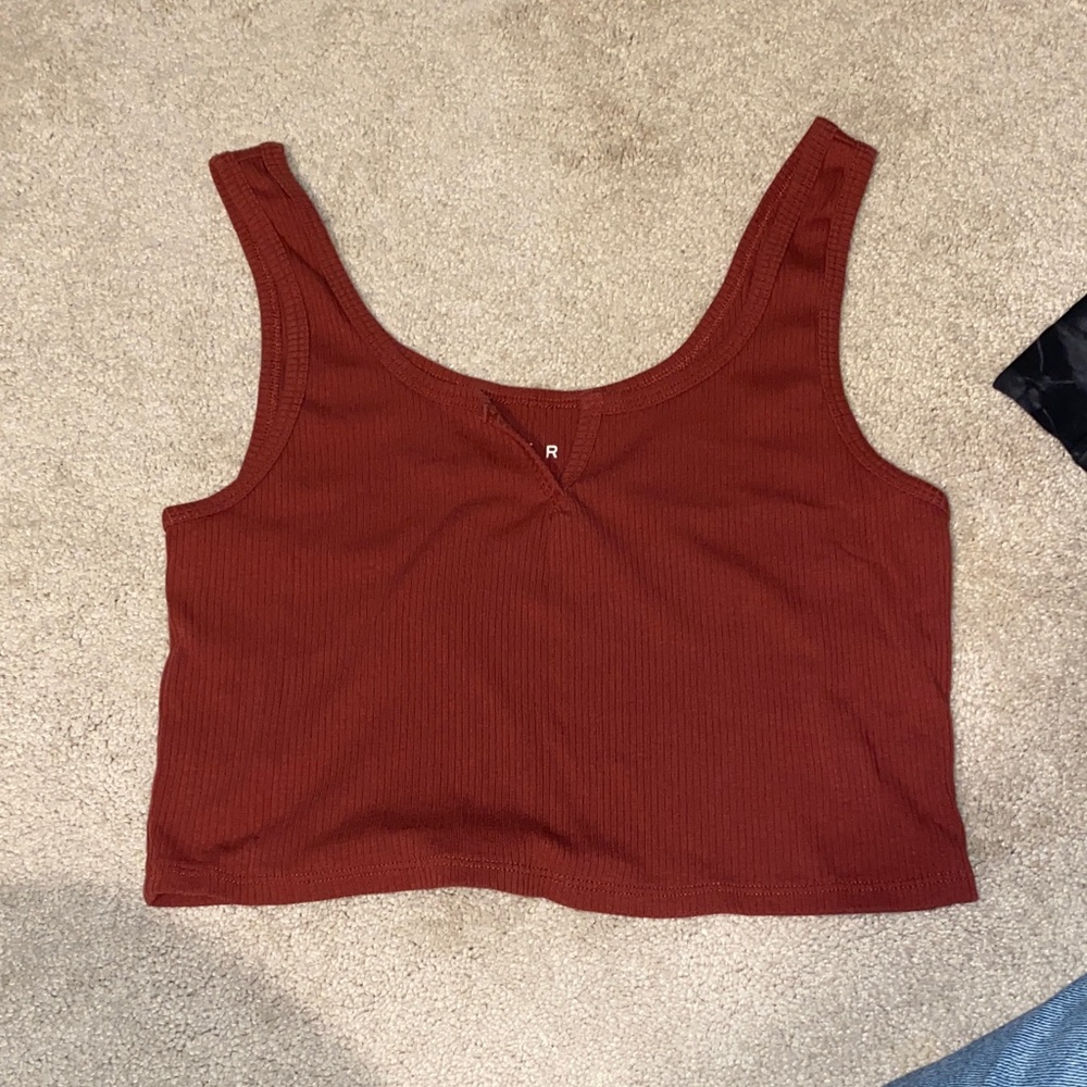 Aeropostale Brick Red Ribbed Tank Top